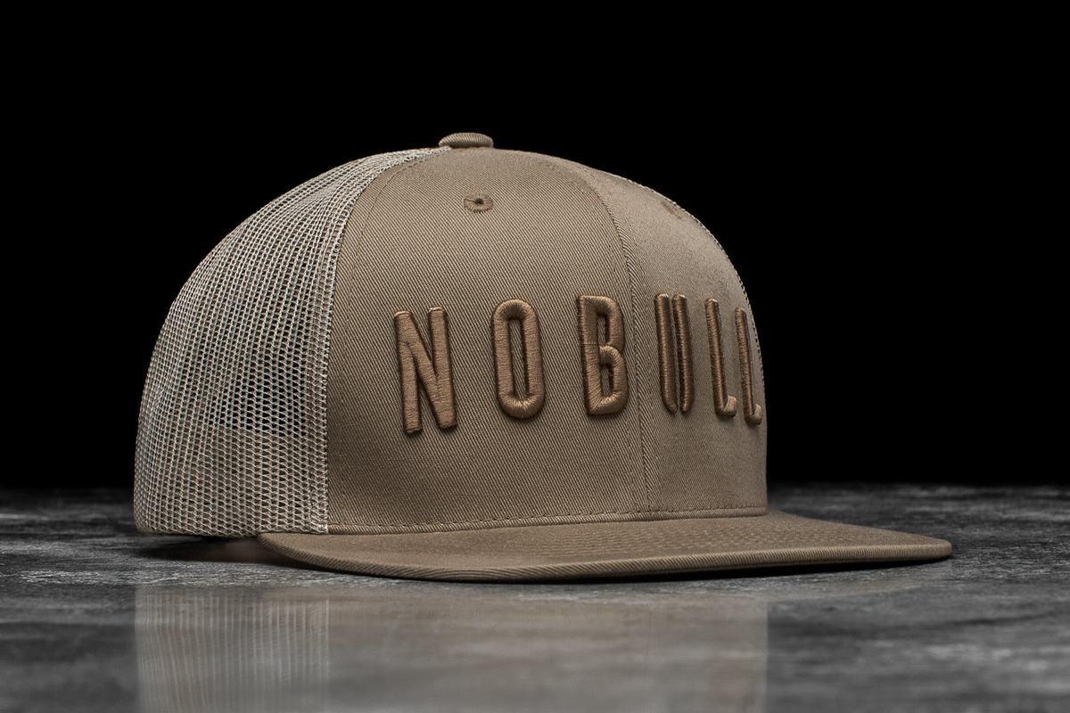 Nobull Flat-Brim Trucker Men\'s Hats Light Brown | Australia (PD0876)